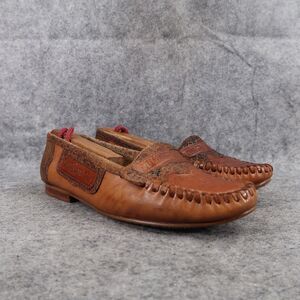 Clicks Shoes Womens 7 Moccasin Flat Loafer Western Express Vintage Leather Retro